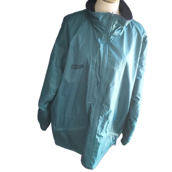 Columbia unisex Green full zip rain jacket size XL oversize - Picture 1 of 13